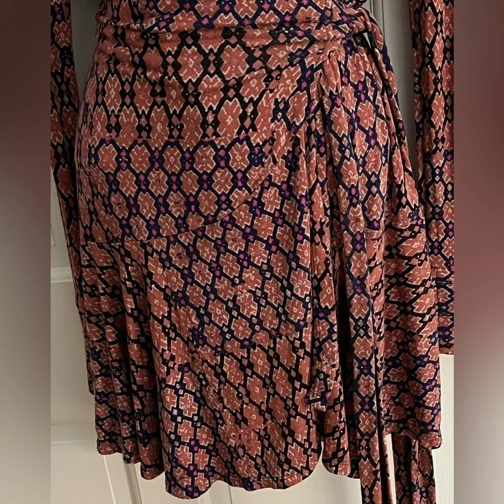 Free People Rhetta Wrap Dress in Dark Combo Size XSmall